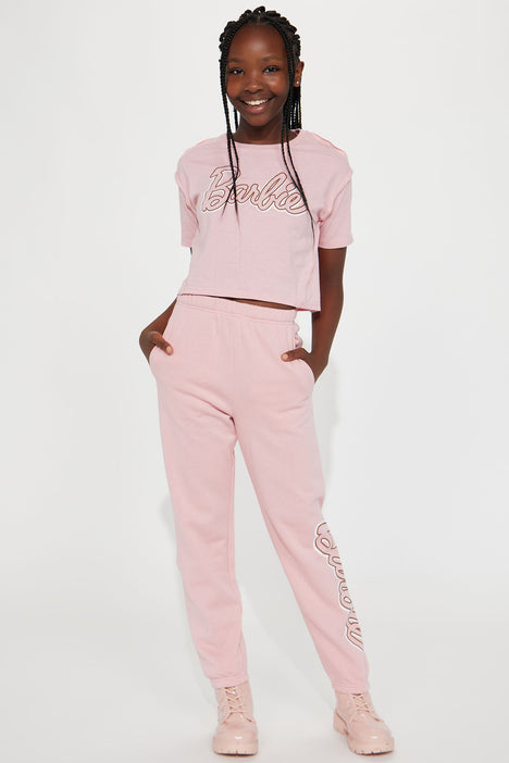 Mini Barbie Girl Jogger Set - Pink