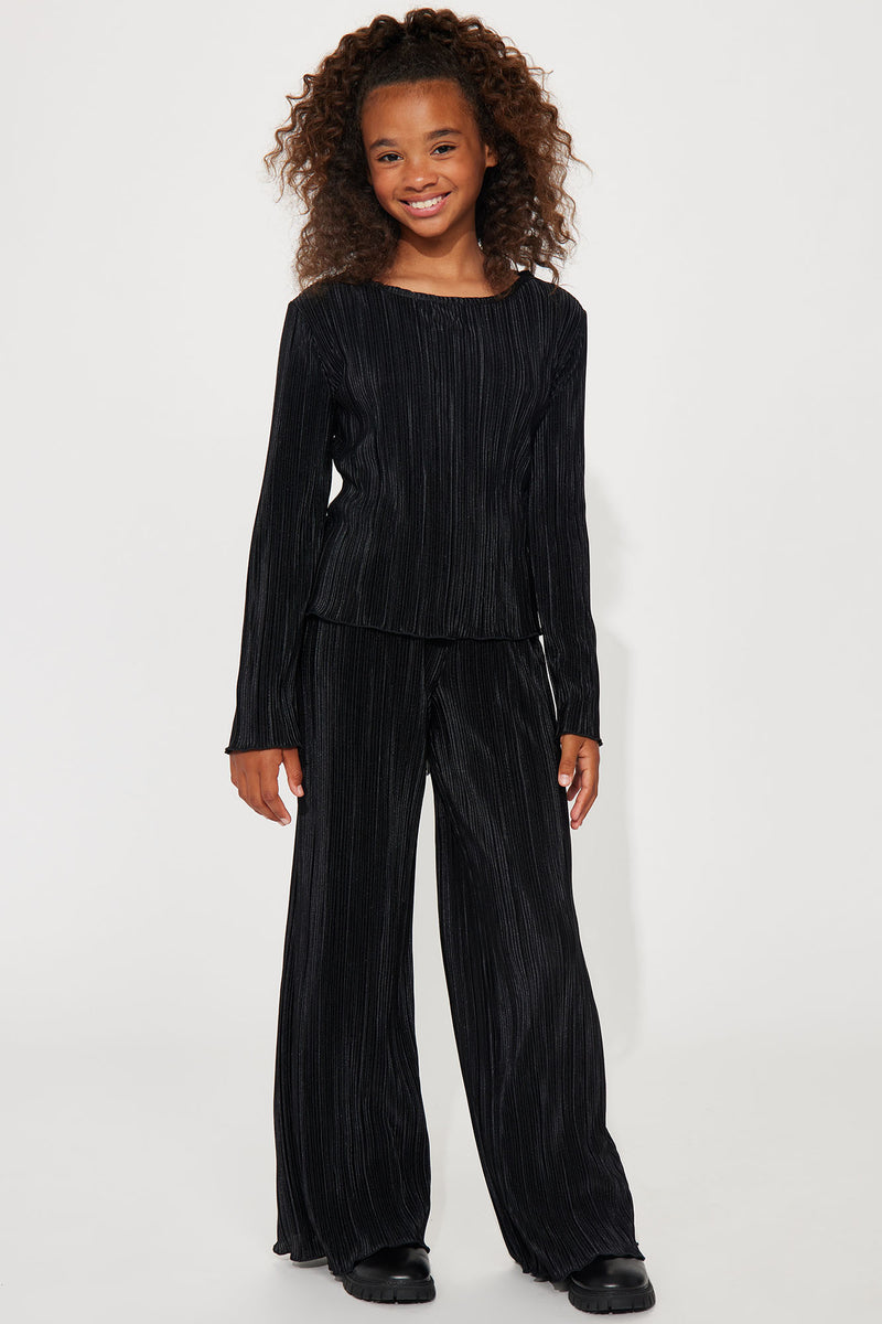 Mini More Plisse Pant Set - Black | Fashion Nova, Kids Sets | Fashion Nova