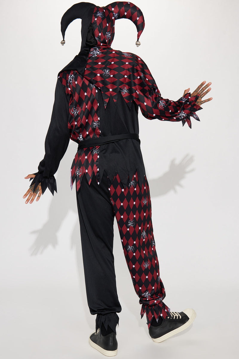 Sinister Jester 5 Piece Costume Set - Black/Red | Fashion Nova, Mens ...