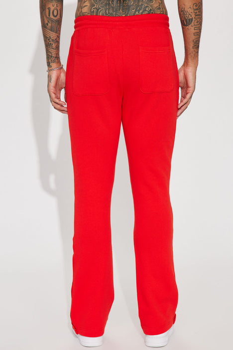 Tyson Skinny Stacked Flare Sweatpant - Red