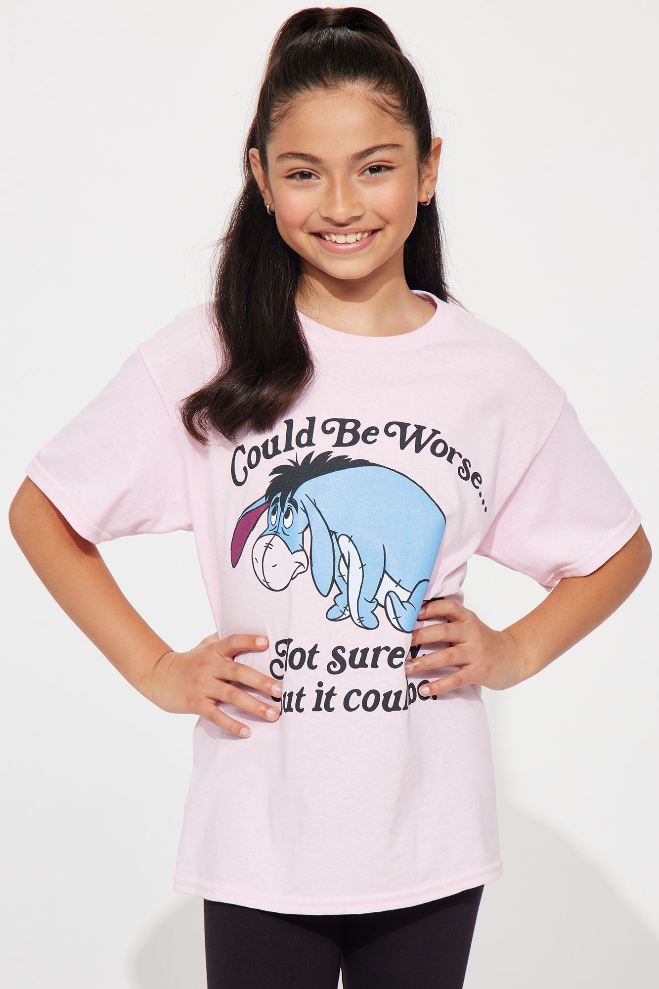 Mini Could Be Worse Eeyore Graphic Tee Pink