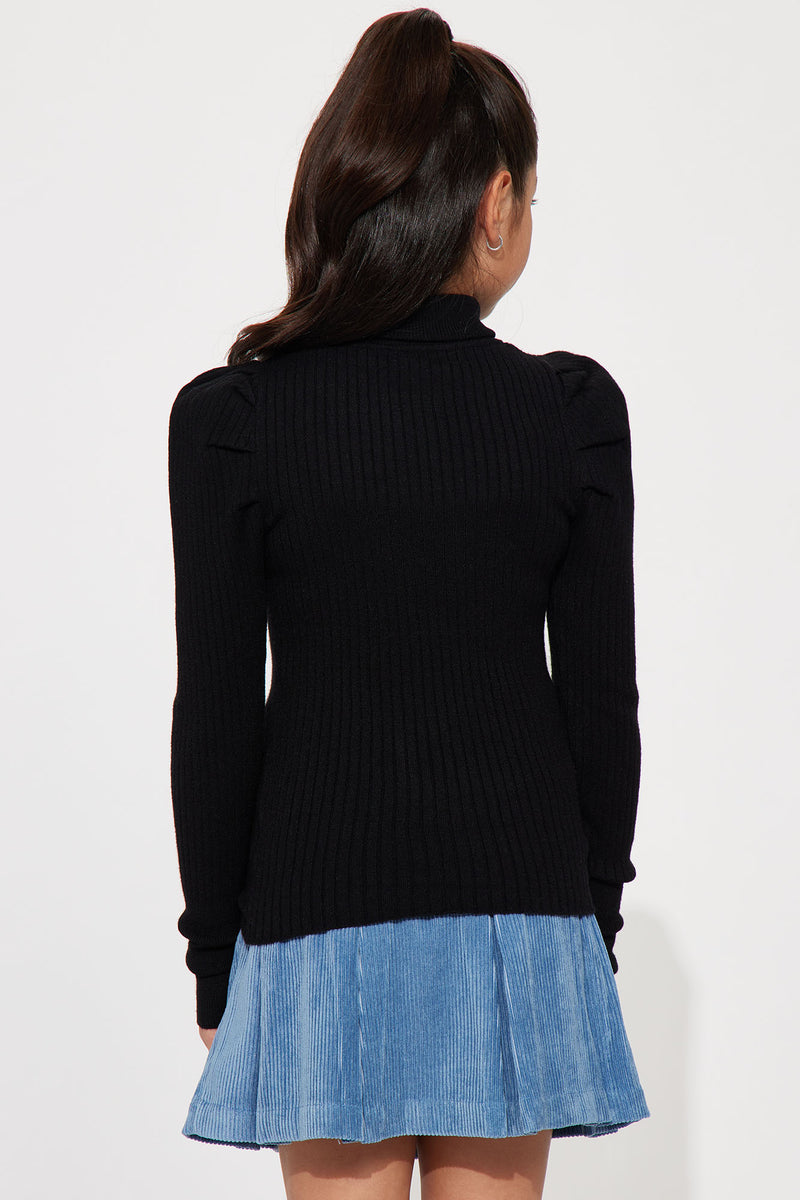 Mini Get On With It Turtleneck Sweater - Black | Fashion Nova, Kids ...
