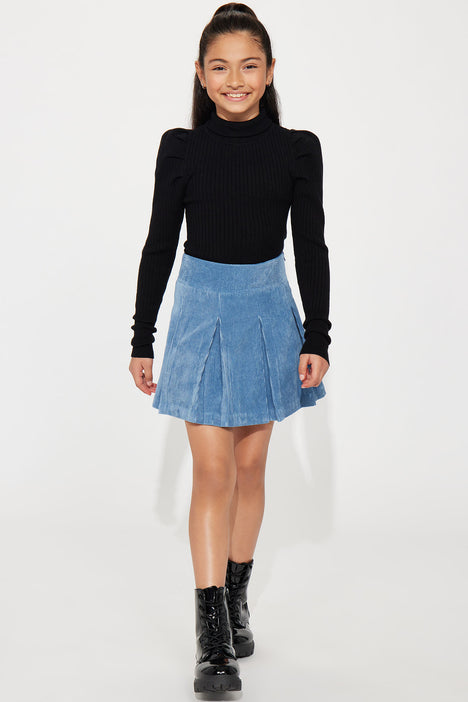 Blue corduroy store mini skirt