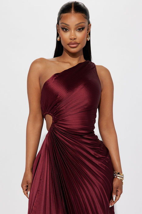 Wine colored clearance floor length dress