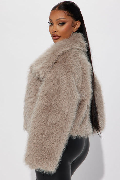 Fuzzy online jacket grey