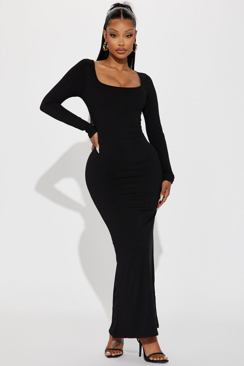 Claire Ribbed Maxi Dress - Black | Fashion Nova, Dresses | Fashion Nova