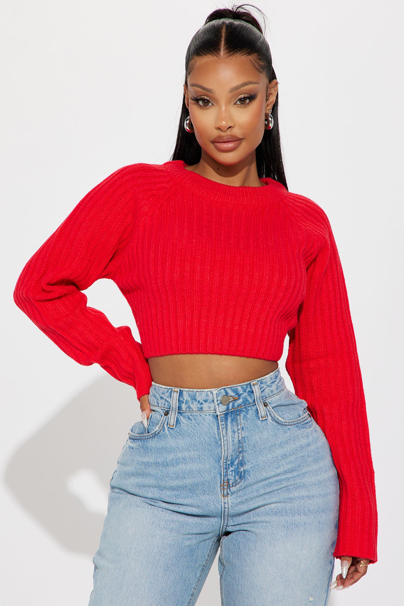 Fashion nova red best sale sweater