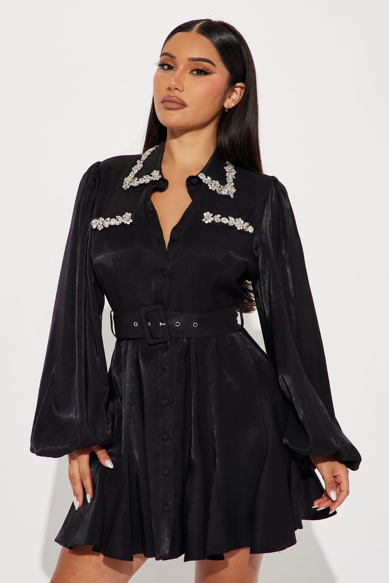 Embellished shirt dress 2025