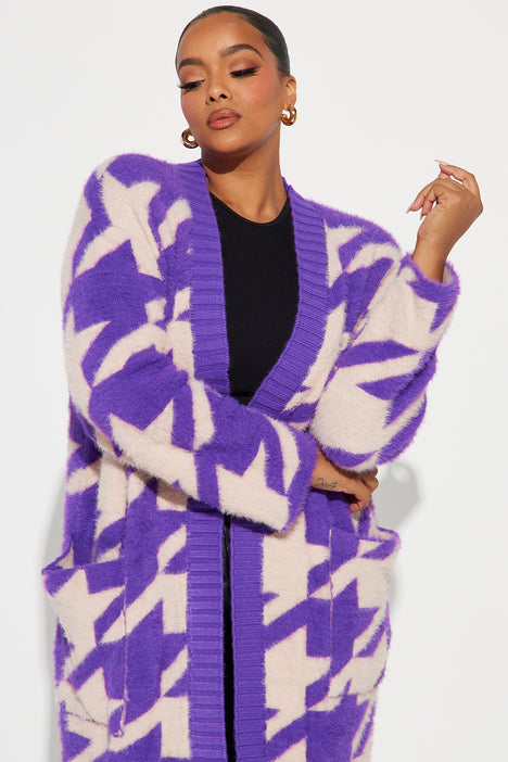 Purple and hotsell black striped cardigan