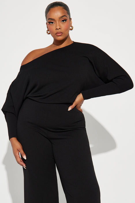 Fashion nova plus clearance size black jumpsuit