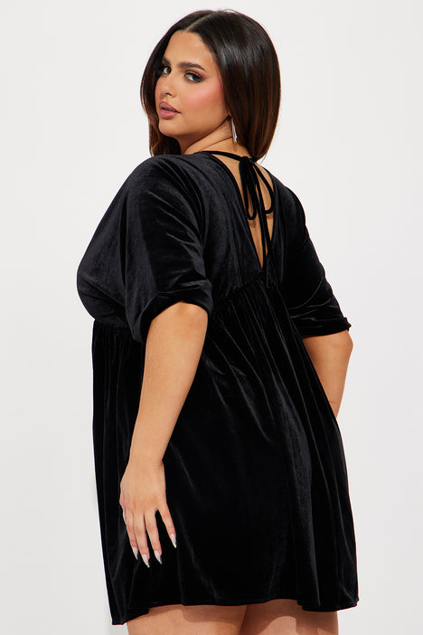 Gracelynn Velvet Mini Dress Black Fashion Nova Dresses
