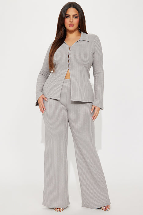 I Swear It s True Ribbed Pant Set Grey Fashion Nova Matching
