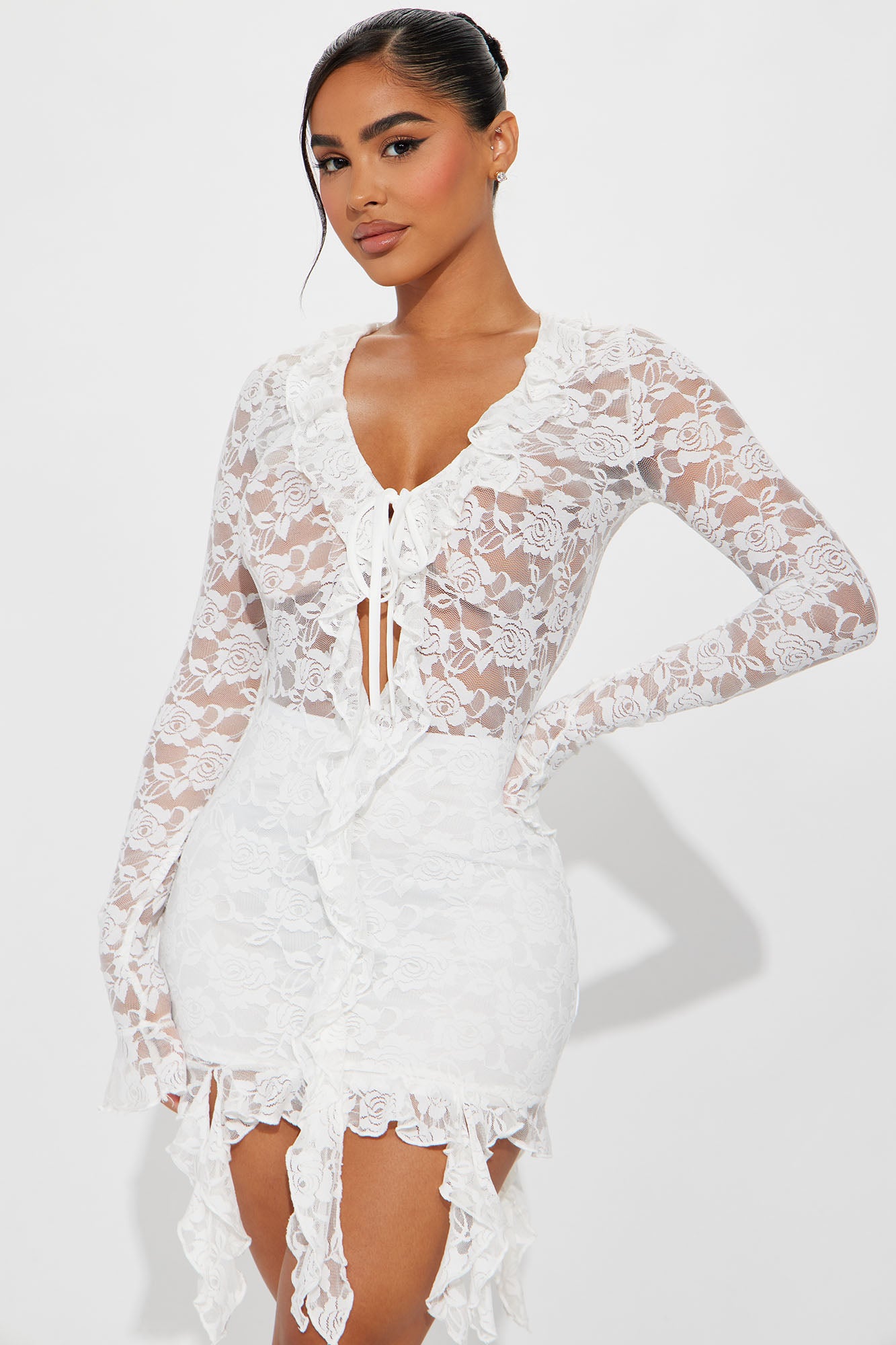 Fashion nova clearance white lace dress