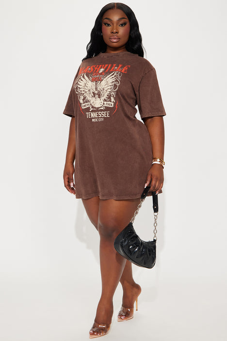Brown tshirt dress online