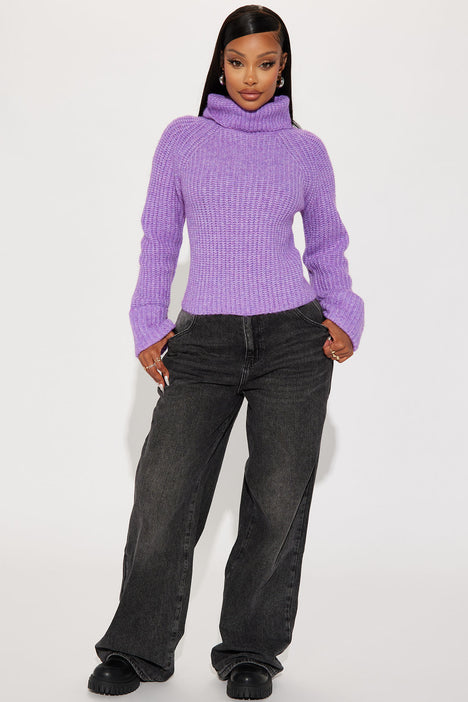 Purple turtleneck outlet outfit