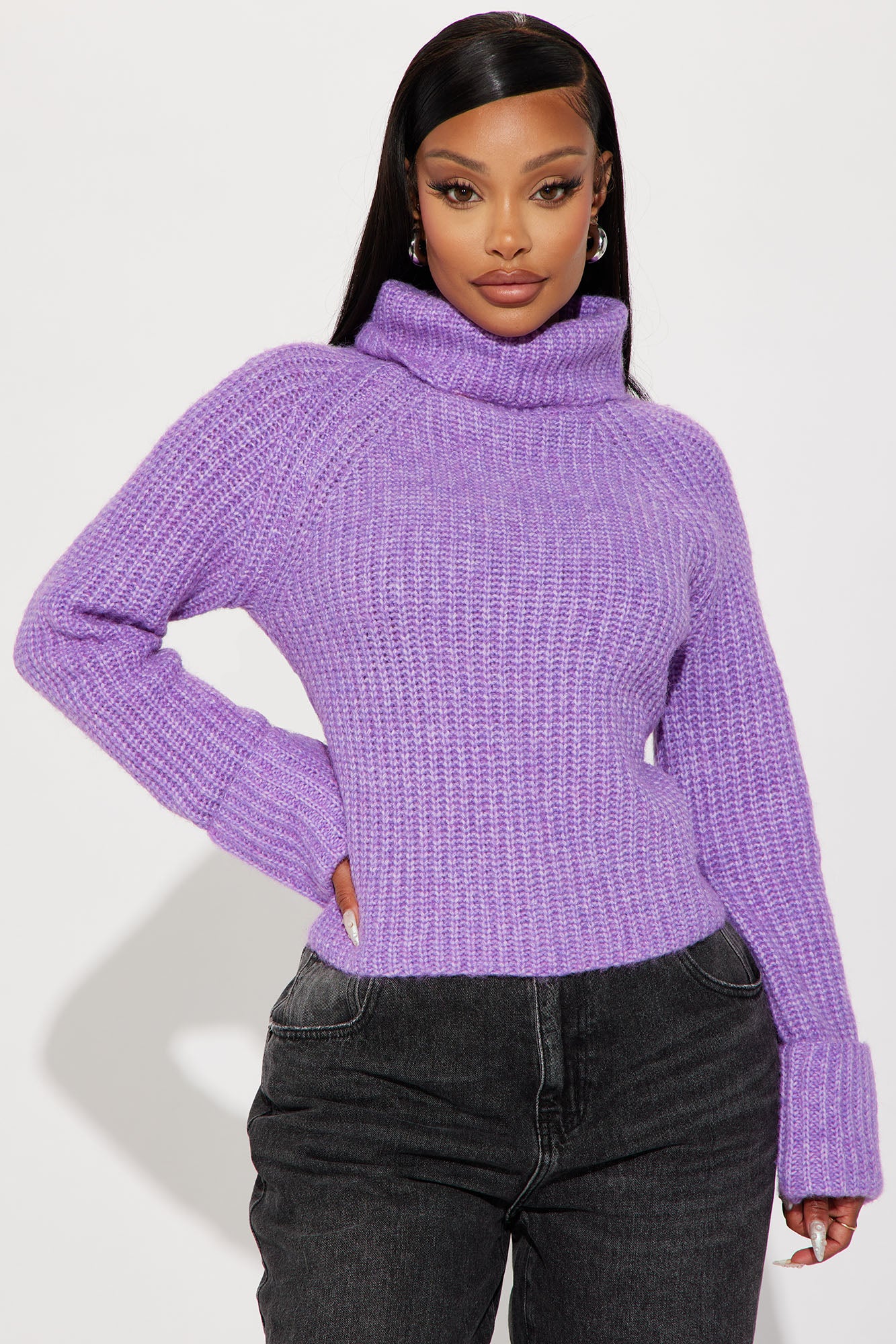Violet turtleneck shop sweater