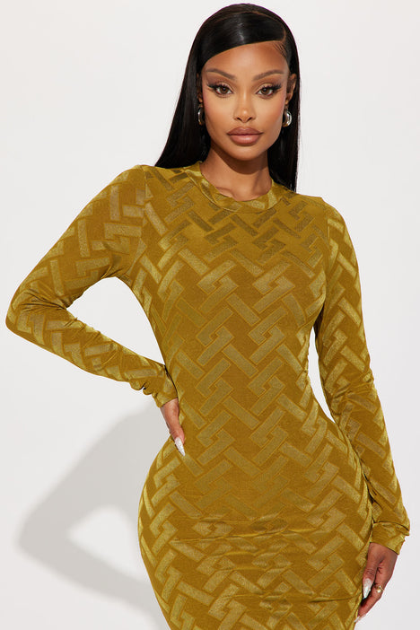 Marina Slinky Maxi Dress Chartreuse