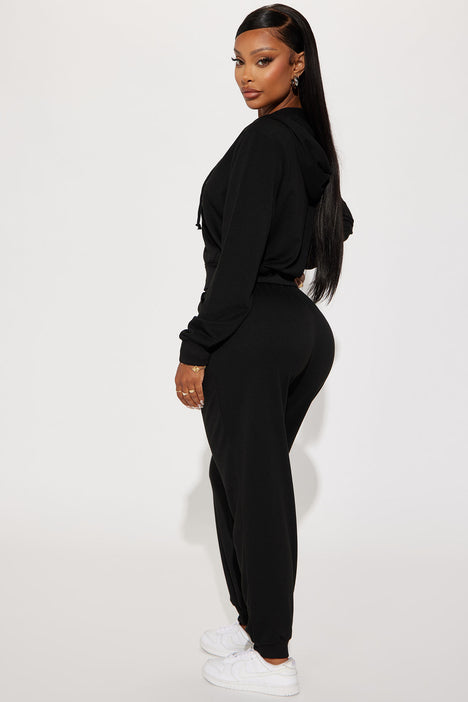 Black and grey joggers set clearance
