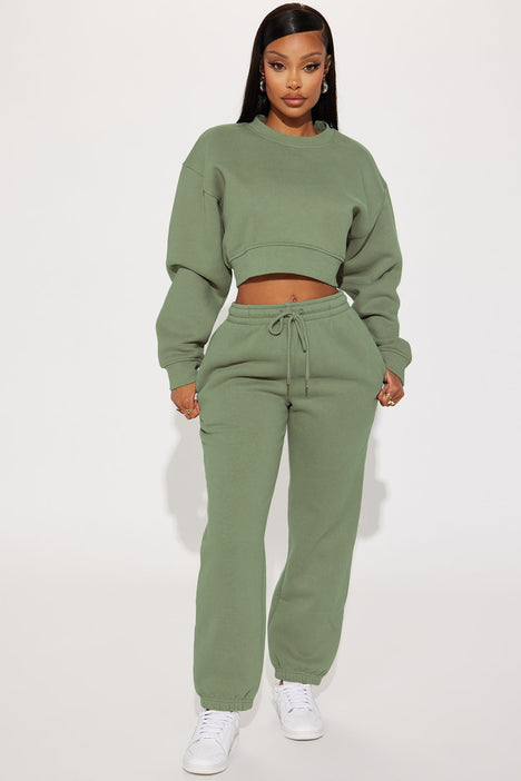 Sage green jogger on sale set