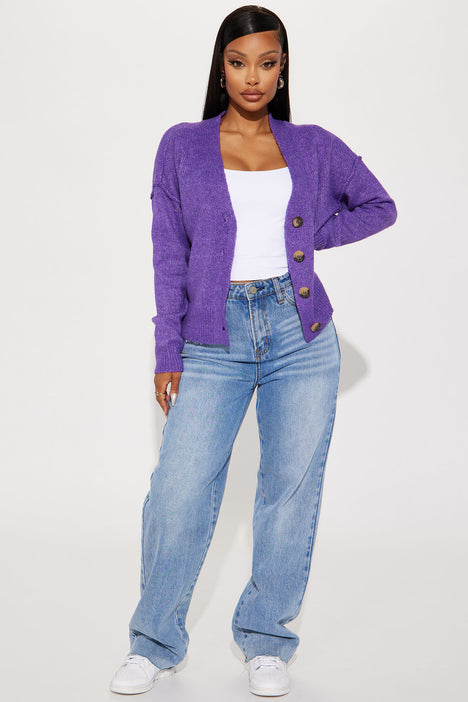 Womens top purple cardigan