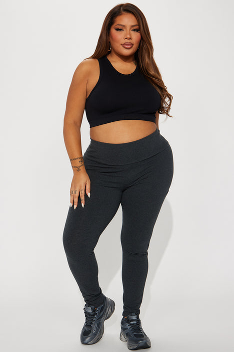 Plus Size Charcoal Grey Giselle Essential Athleisure Legging