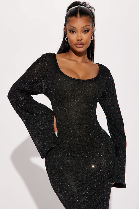 Black sequin sweater hotsell