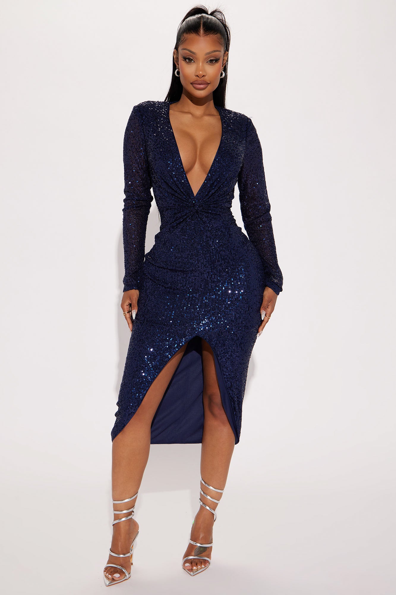 Katelyn Sequin Midi Dress Navy Fashion Nova Dresses Fashion