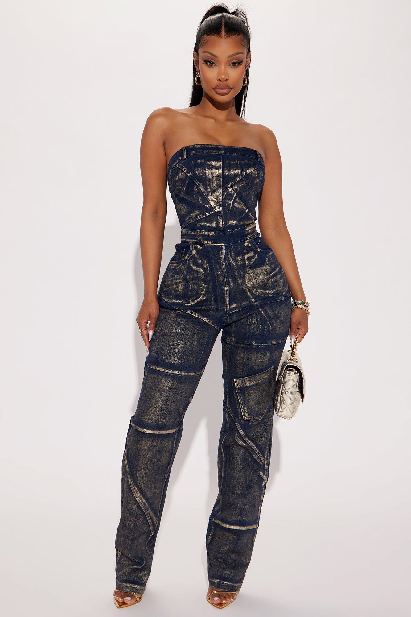 Dark 2024 denim jumpsuit