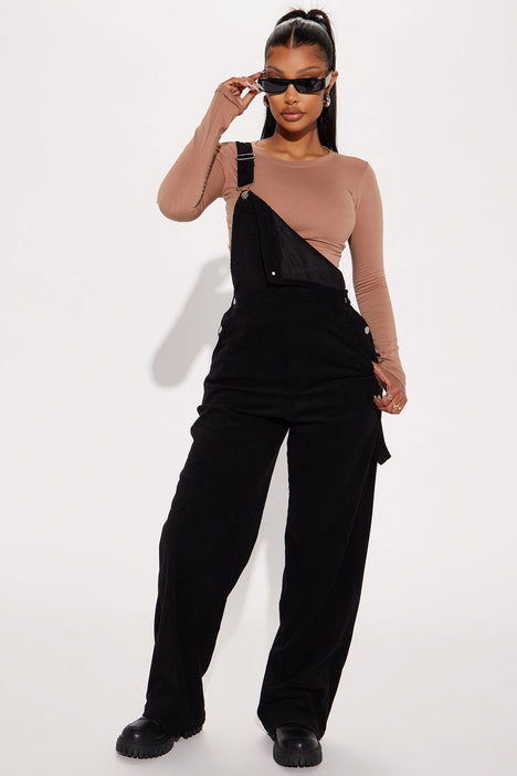 Feel The Passion Corduroy Jumpsuit Black