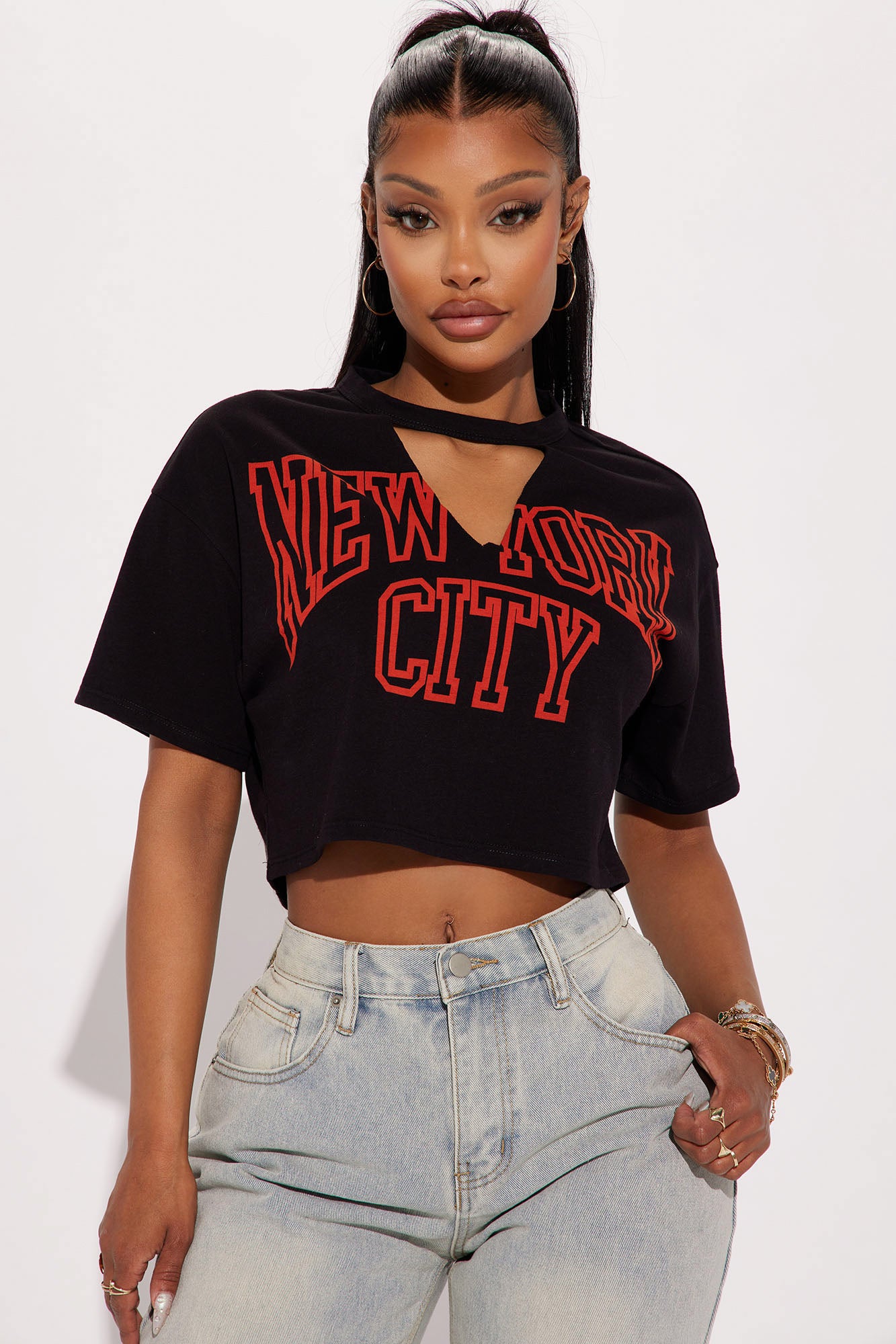 New York City Crop Tee - Black  Fashion Nova, Screens Tops and