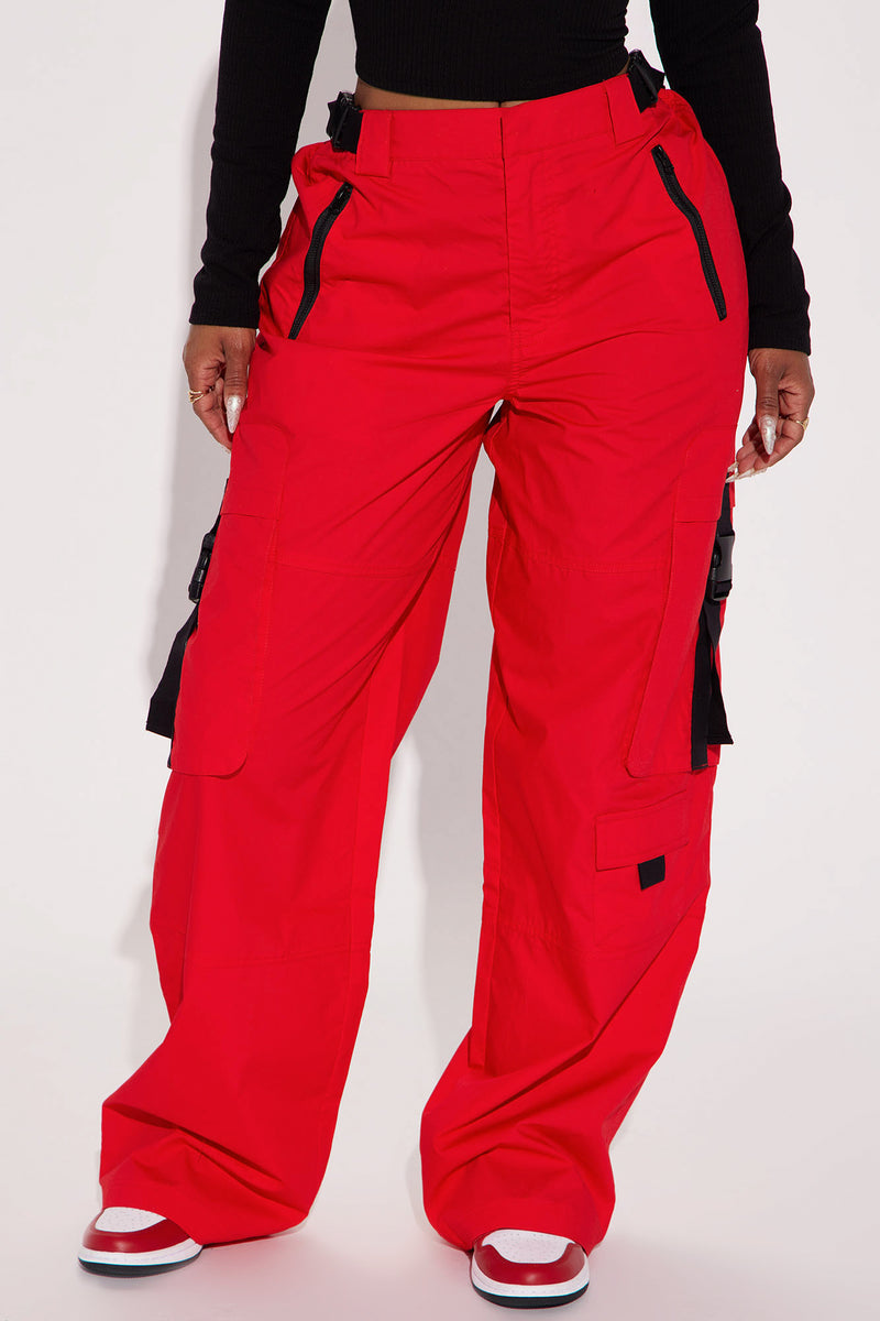 Keep It On The Low Cargo Pant - Red | Fashion Nova, Pants | Fashion Nova