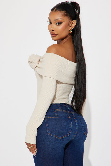 Cream colored off sales the shoulder top
