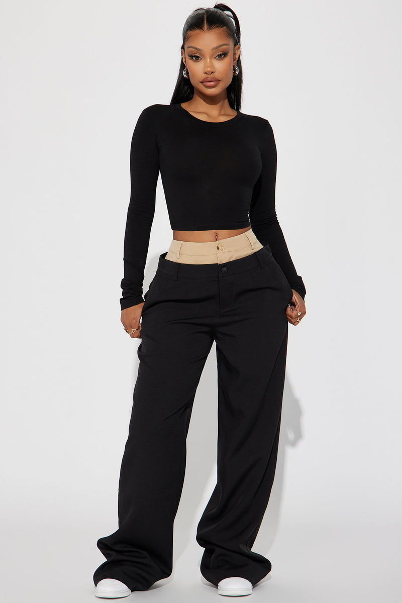 Double Take Trouser Pant - Black/combo | Fashion Nova, Pants | Fashion Nova