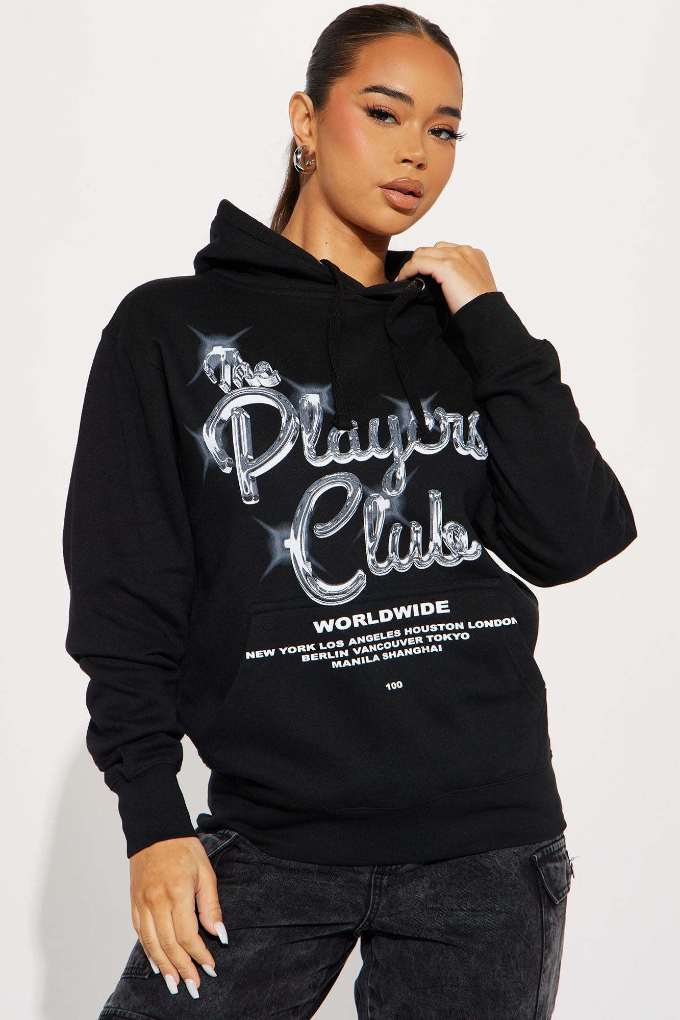The Players Club Graphic Hoodie Black Fashion Nova Screens