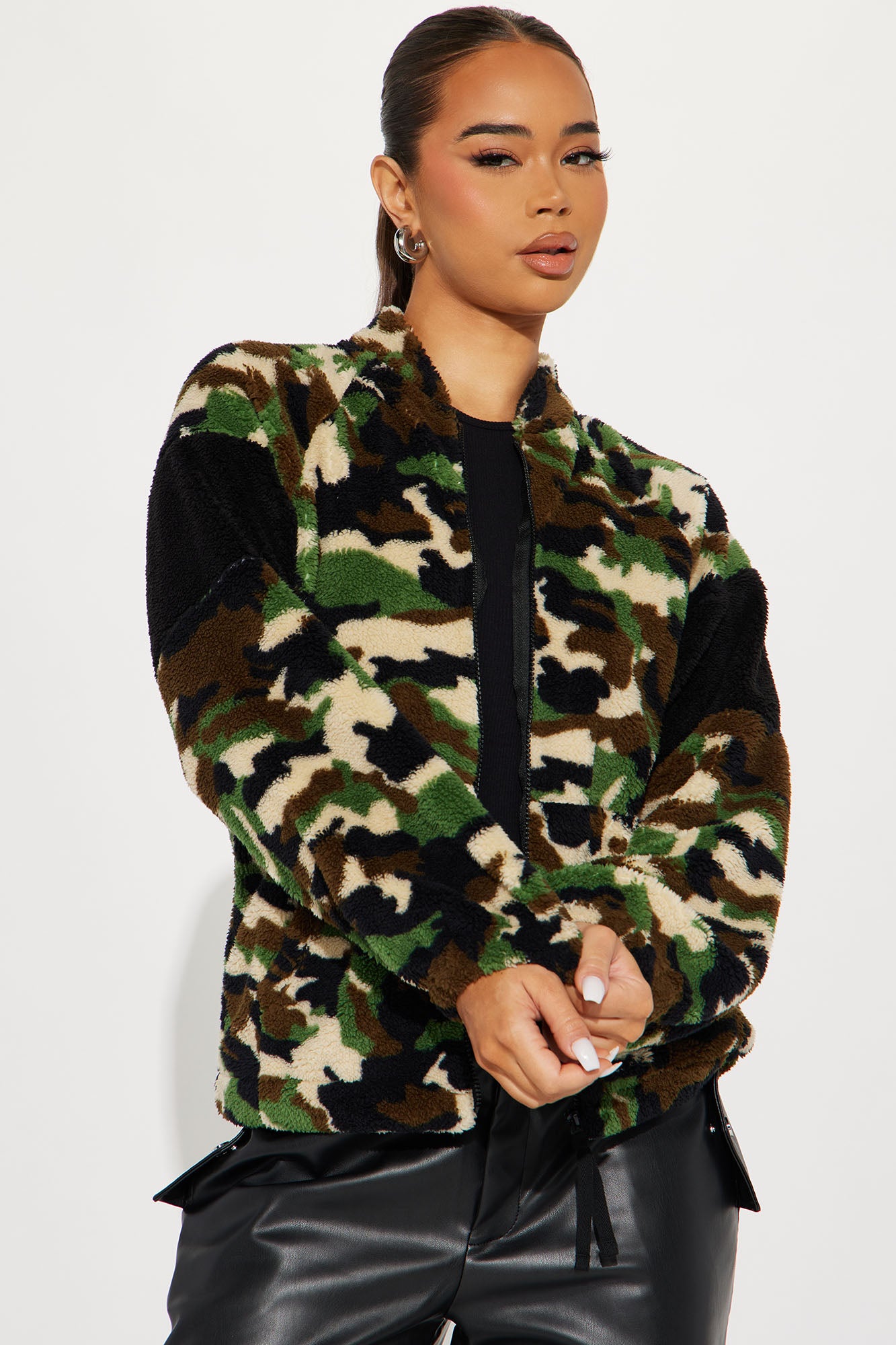 Camo sherpa cheap jacket women's