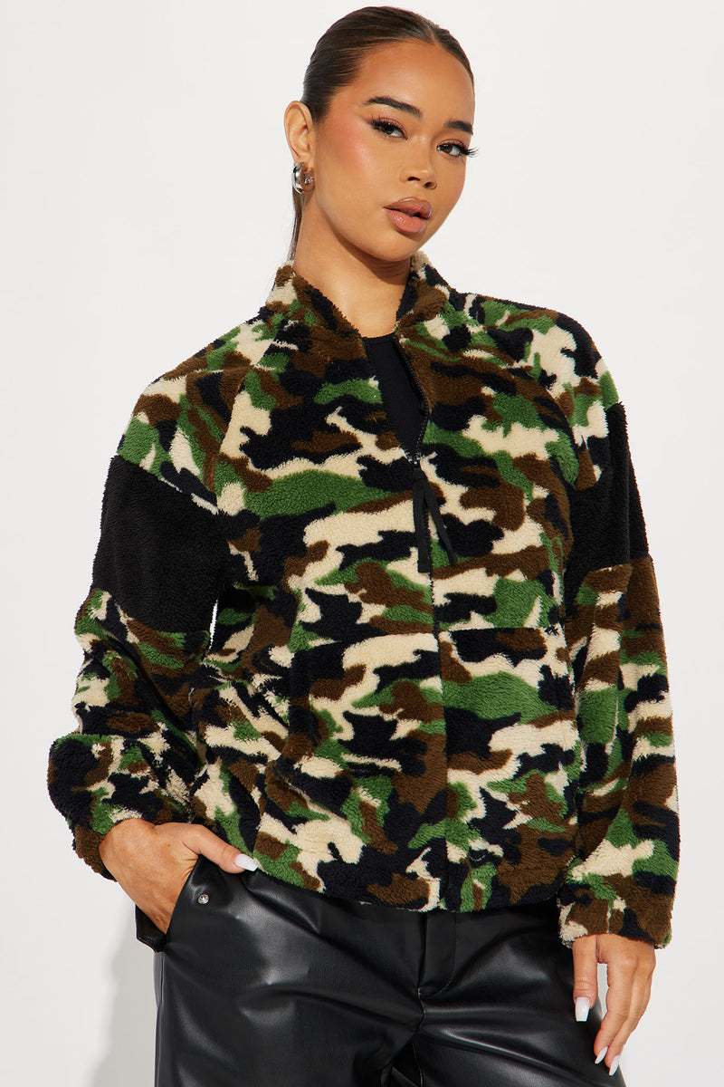 Kylie Camo Sherpa Jacket - Olive/combo | Fashion Nova, Jackets & Coats ...