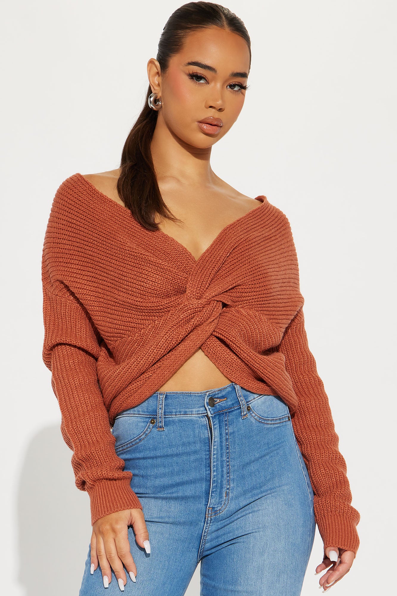 Falls Favorite Girl Sweater II Rust Fashion Nova Sweaters