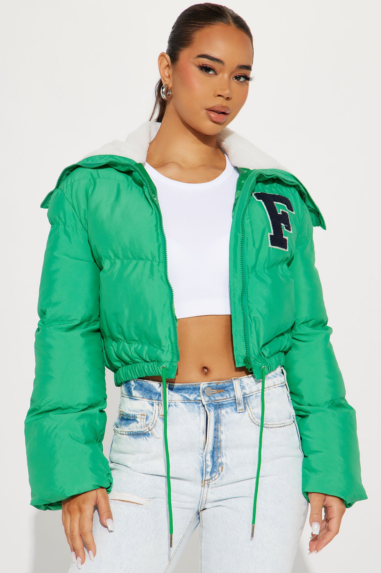 One Wish Only Puffer Jacket Kelly Green Fashion Nova Jackets