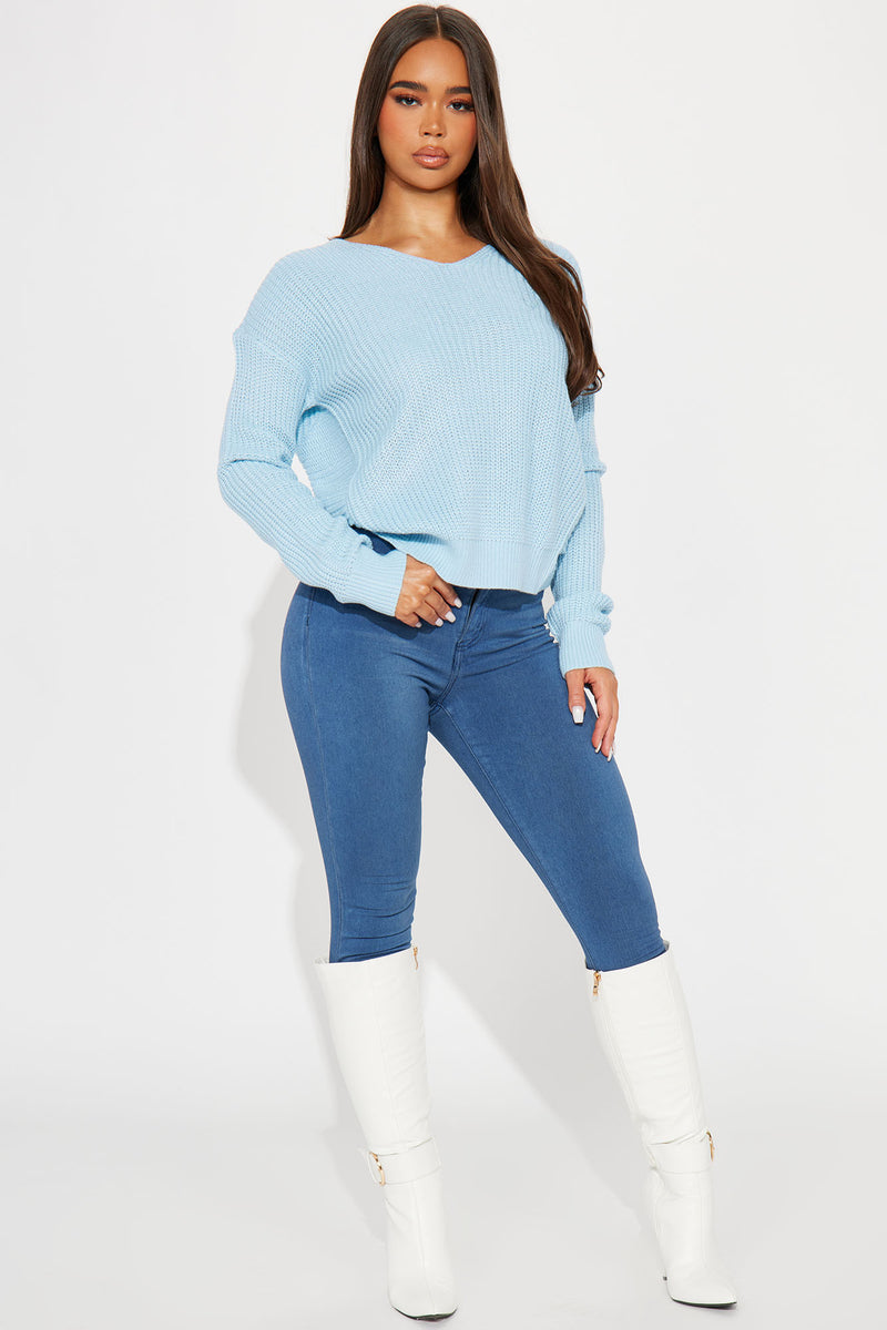 Falls Favorite Girl Sweater II - Light Blue | Fashion Nova, Sweaters ...