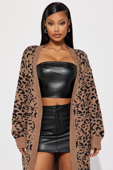 Prowlin' Around Leopard Cardigan - Brown/combo, Fashion Nova, Sweaters