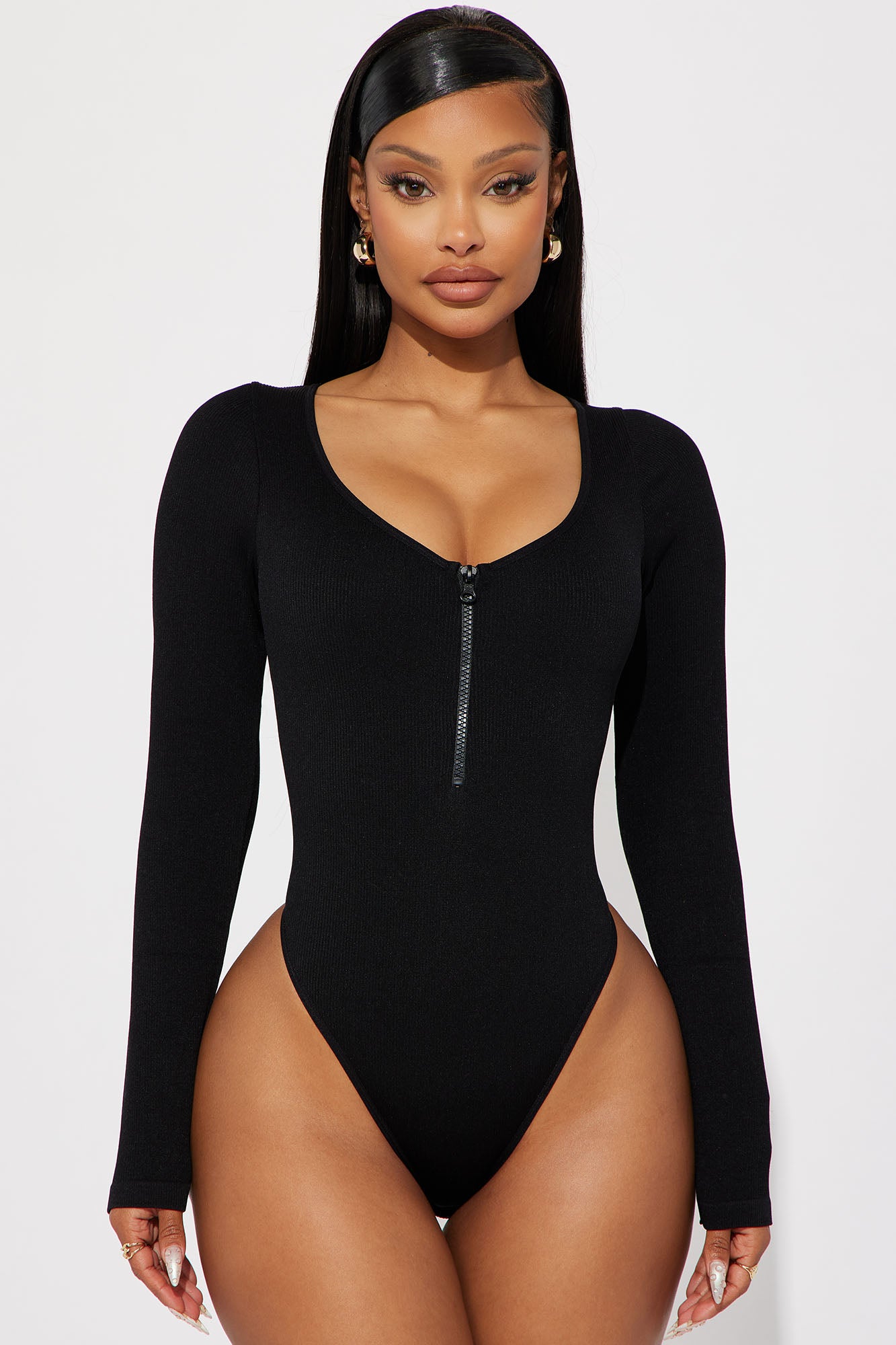 Celine Seamless Bodysuit - Black, Fashion Nova, Bodysuits