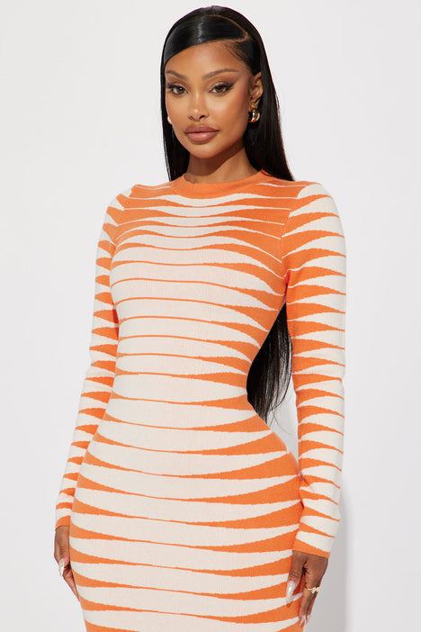 Orange sweater dress discount