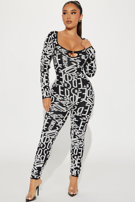 Black and white jumpsuit fashion nova 2025