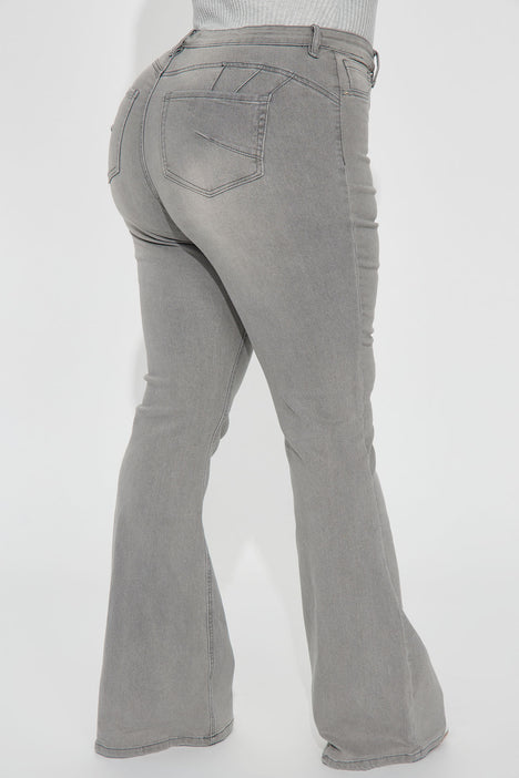 Audrey Booty Lifting Stretch Flare Jeans - Grey | Fashion Nova, Jeans |  Fashion Nova | Stretchhosen