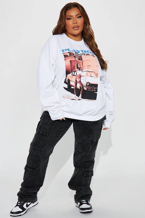 Playboy white hotsell oversized hoodie