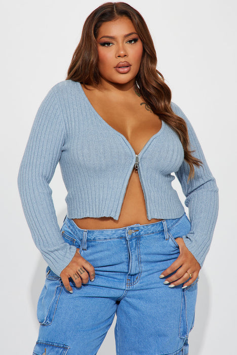 Plus size light blue sale sweater