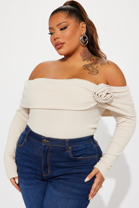 White off the cheap shoulder top fashion nova