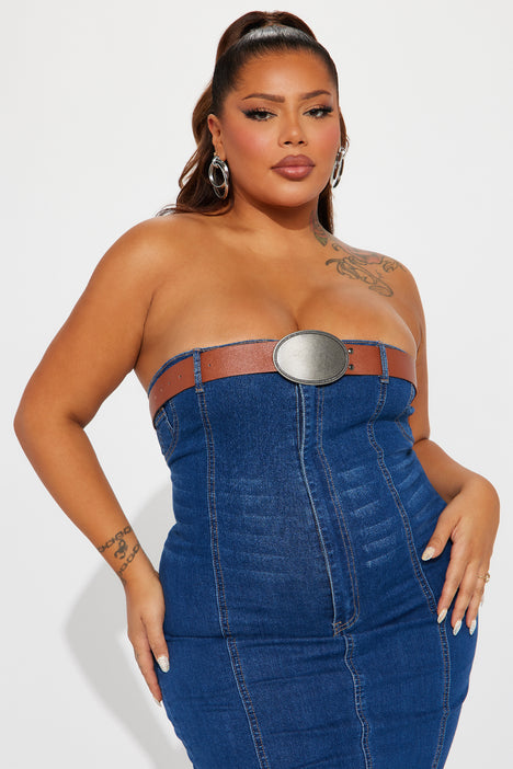 Fashion nova plus size denim dress 2025