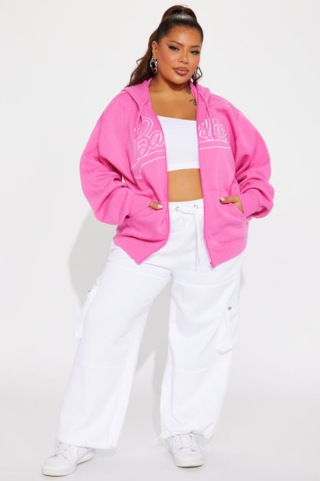 Hot pink plus size hoodie deals