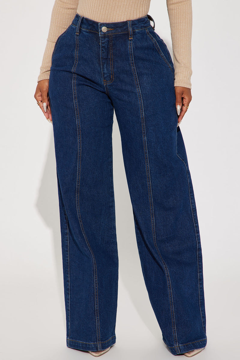 Feel The Connection Wide Leg Jeans - Dark Wash | Fashion Nova, Jeans ...